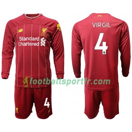 Tenue Liverpool Virgil van Dijk 4 Enfant Domicile 2019-2020 Maillot de Foot ML
